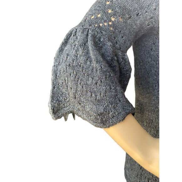 LC Lauren Conrad Gray Knitted Pattern Crew Neck Long Sleeve Sweater Size Small - Picture 5 of 12